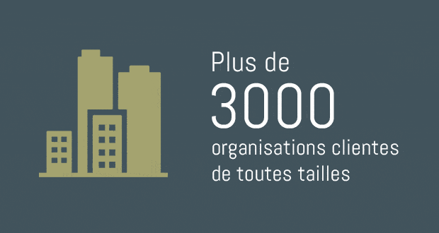 Plus de 3000 organisations clientes de toutes tailles